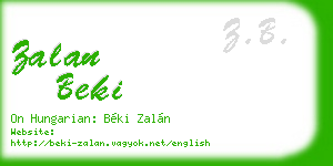 zalan beki business card