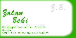 zalan beki business card